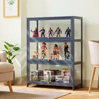 FIGURE-Acrylic Storage Box for Lego Toys Bookcase, Clear Display Cabinet, Dustproof Shelf, Clear Glass-like Shelf 1