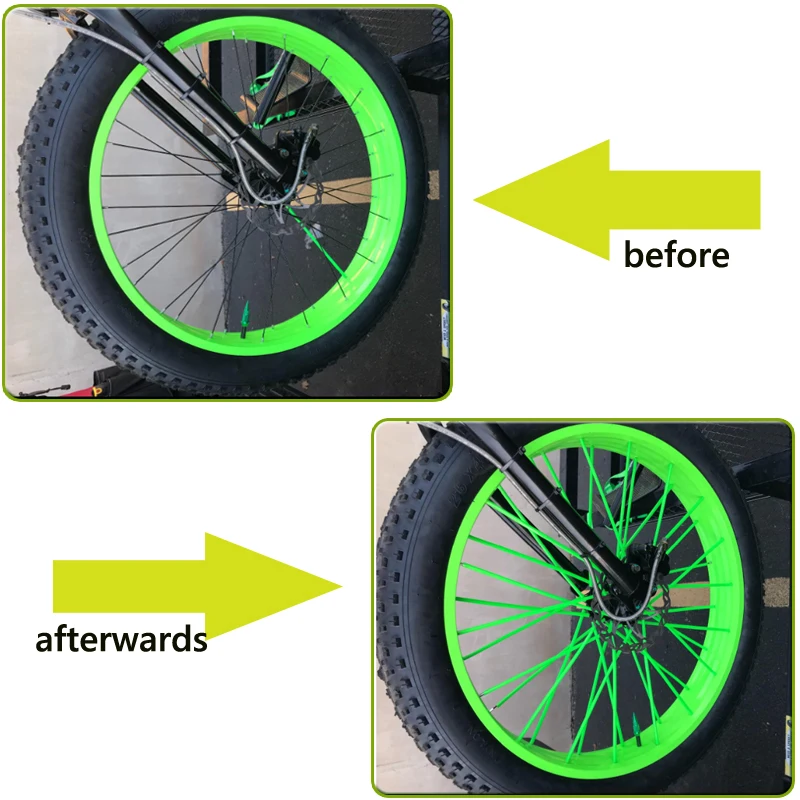 72Pcs Motorcycle Wheel Spoked Protector Wraps Rims Covers 17/24cm