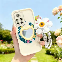 Colorful Garland Phone Case Set with Lanyard and Craft Embellishments - 3 Pieces - Redmi Note 11 Pro 4G (WHITE)