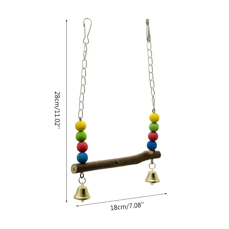 Bird Swing, Parrot Cage Toys, Swing Hanging for Play for Macaw Wooden Bridge Ladder Small Sized Birds Cage Decor