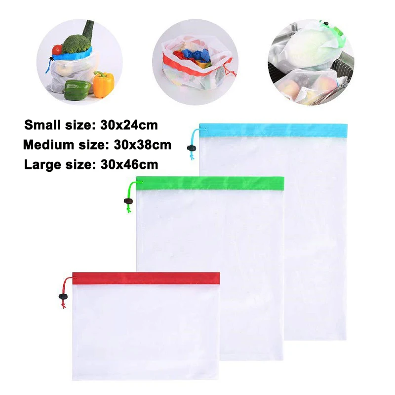 Reusable Mesh Bags for Produce and Kitchen Storage