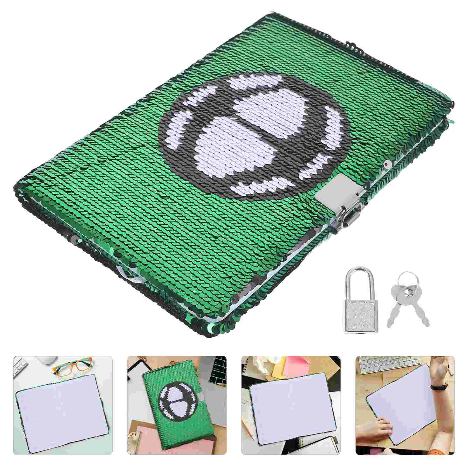 

Notebook Journal Lock Diary Sequin Girls Boys Kids Football Gifts Journals Notepad Soccer Key Planner Girl Notebooks Daily