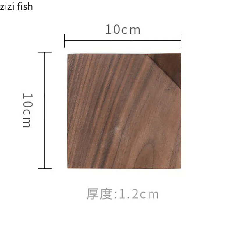 Creative Angled Wooden Sushi Plate Black Walnut Wood Dim Sum Plate Dessert Molecular Gastronomy Specialty Tableware