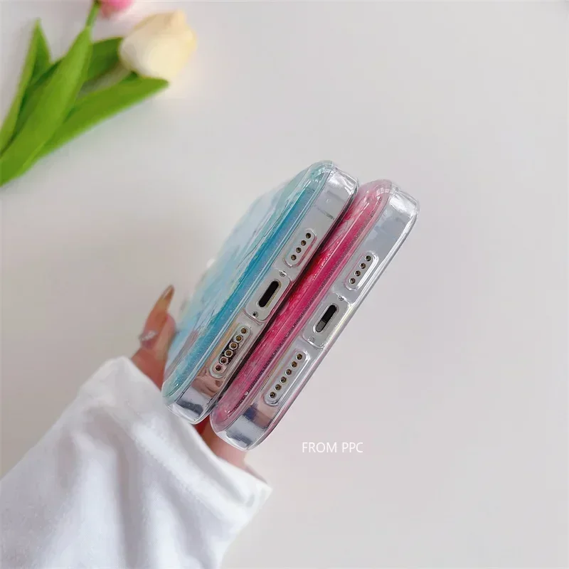 Luminous Butterfly Quicksand Transparent Phone Case