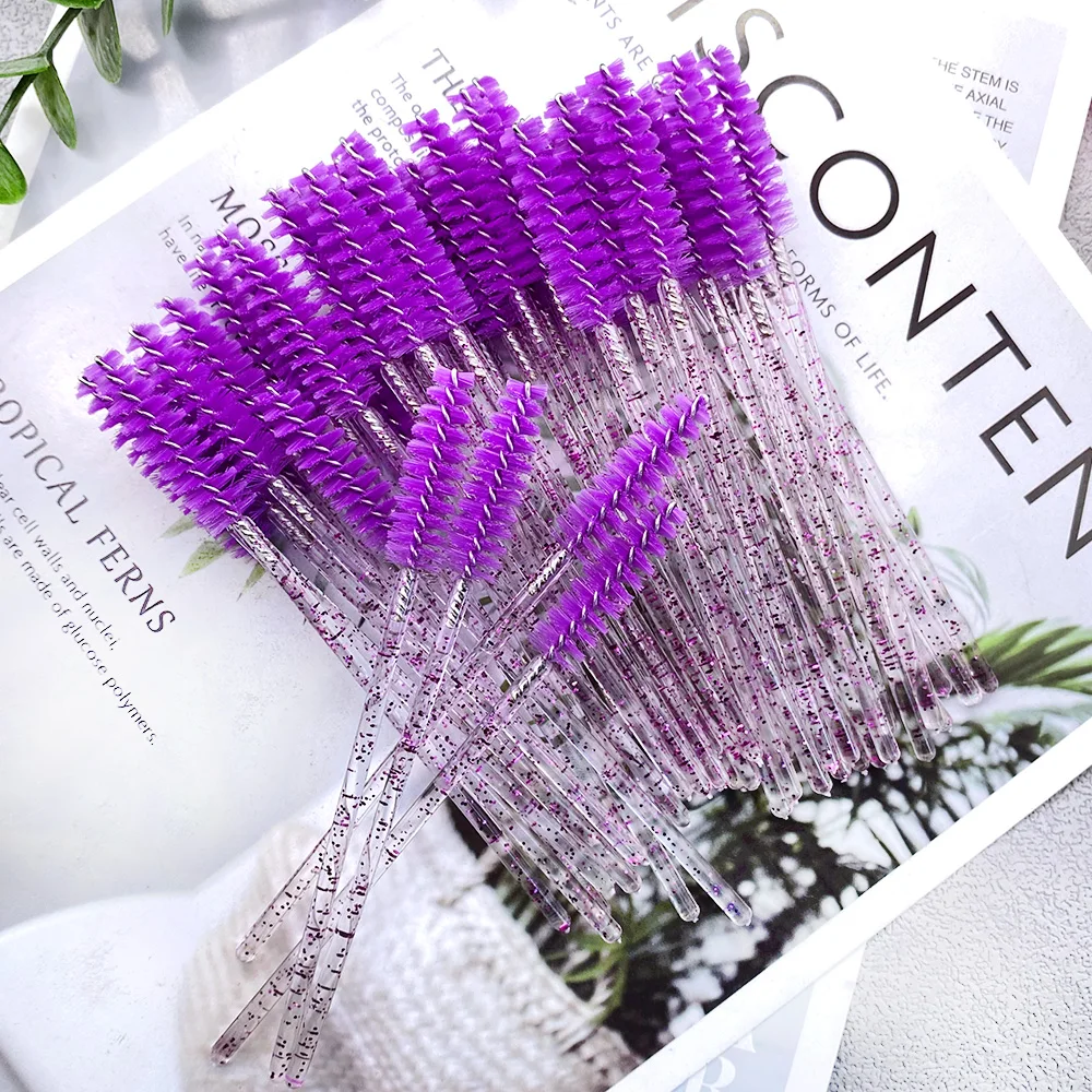 Zanse 300pcs Disposable Mascara Wands Eyelash Brush Spoolies for Eye Lash Extension, Eyebrow and Makeup Crystal Makeup Tool 4