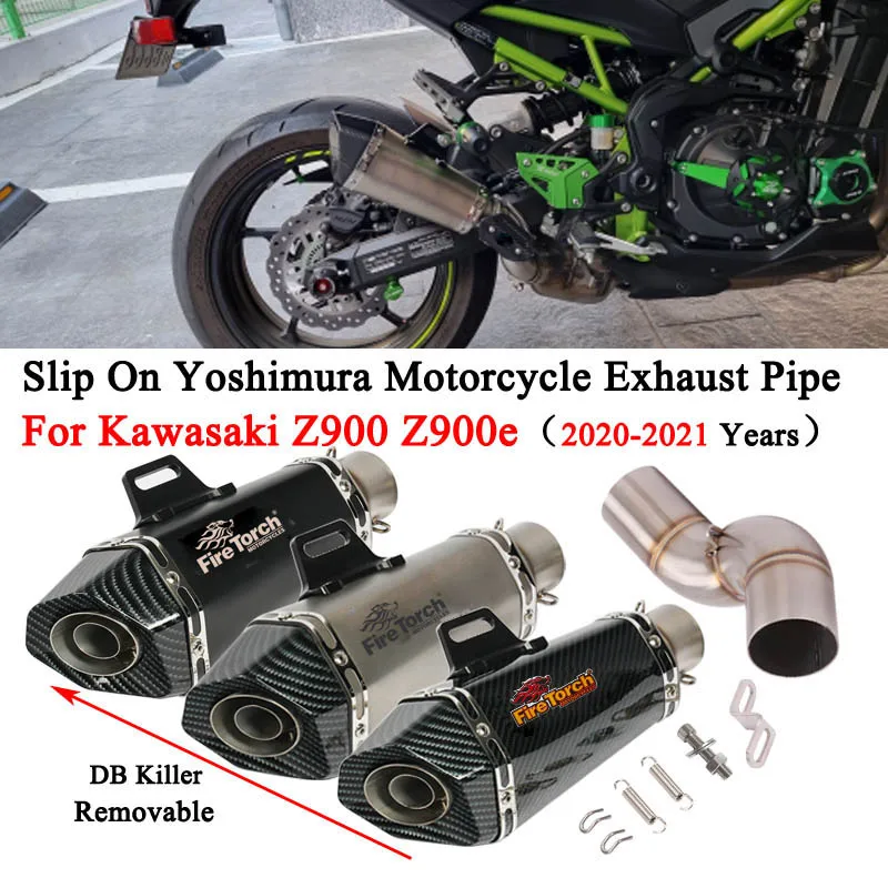 

Motorcycle Exhaust Tube Modified Echappement Middle Link Pipe Escape Moto Muffler DB Killer For Kawasaki Z900 Z900e 2020 2021