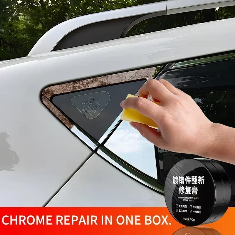 Car Maintenance Iron Powder Cleaning Metal Shine Renovation Compound Auto Window Chrome Restorer for Car Door Handles and Trim