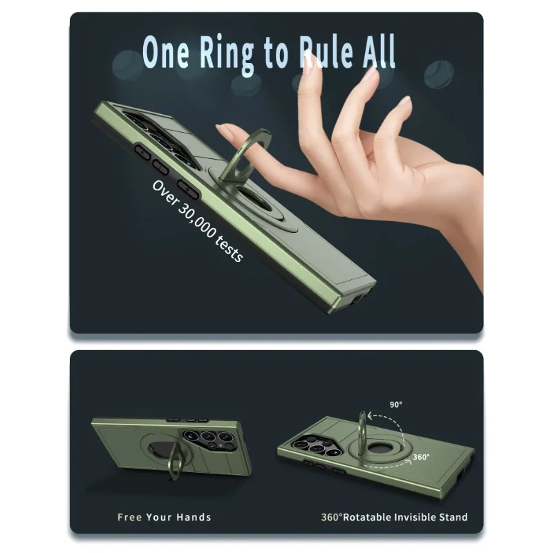 Heavy-Duty Armored 2-in-1 Fall-Proof Phone Case with Magnetic Ring Stand
