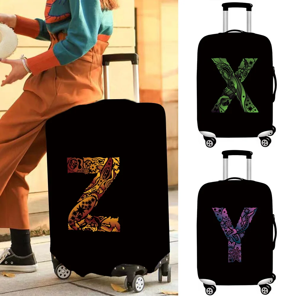 

Travel Suitcase Protective Covers Thick Elastic Luggage Cover Protector for 18"-28"Baggage Travel Bag Case Letter Printed