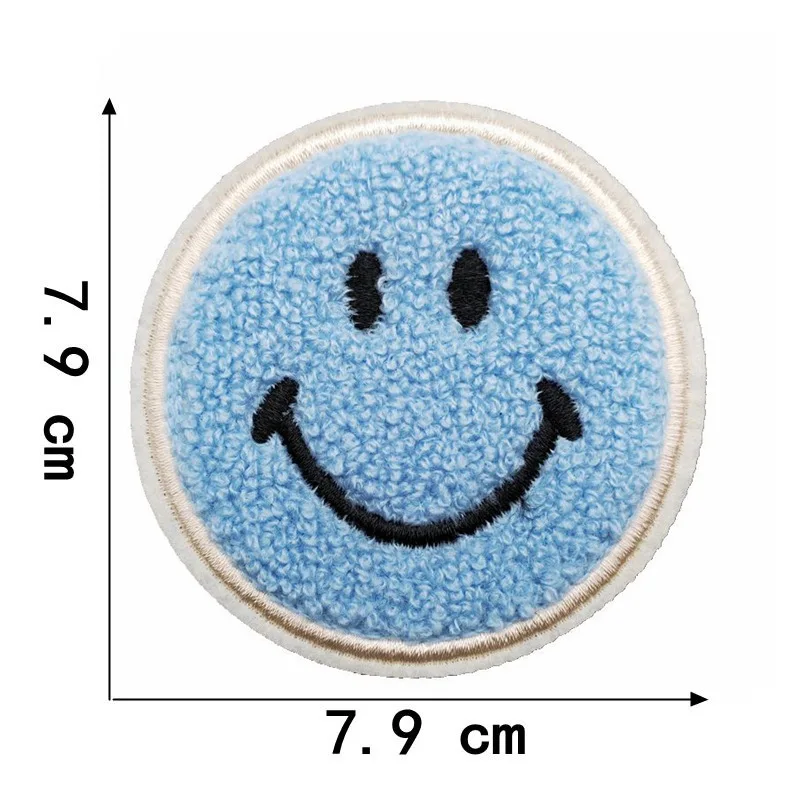 1Pcs Round Expression Smiley Face Patch Clothes Iron on Embroidered Sew Applique Cute Fabric Badge Garment Apparel Accessories 