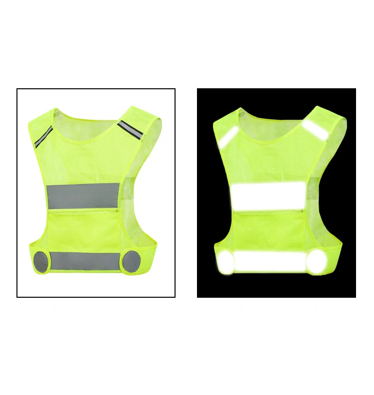 Reflective Safety Vest Adjustable Strap Breathable Lightweight 360&deg; High Visibility Jogging Cycling Walking Night Running