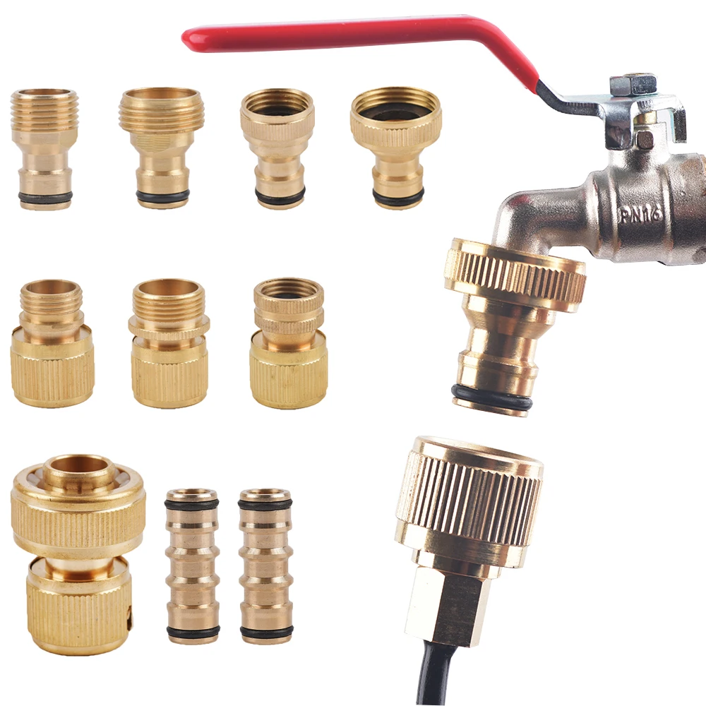 Brass Garden Watering Adapter Drip Irrigation Copper Hose Quick Connector 1 Pcs
