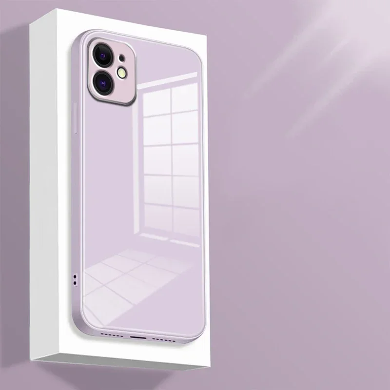 thumbnail image 1 of Soft Silicone Frame Phone Case For iPhone 15 14 13 12 Mini 11 Pro XS Max XR X SE 2022 2020 8 7 Plus Toughened Glass Back Cover, 1 of 4