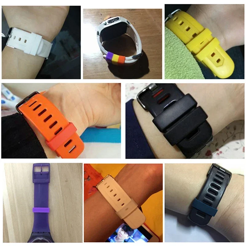 Rubber Silicone Watch Band Keeper Loops - Set of 4 Strap Security Holders