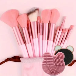 Professional 13/33 - Piece Makeup Brush Set with Accessories for Combination Skin - Includes Soft Brushes, Ideal for Beginners (With Cleaner Pad)