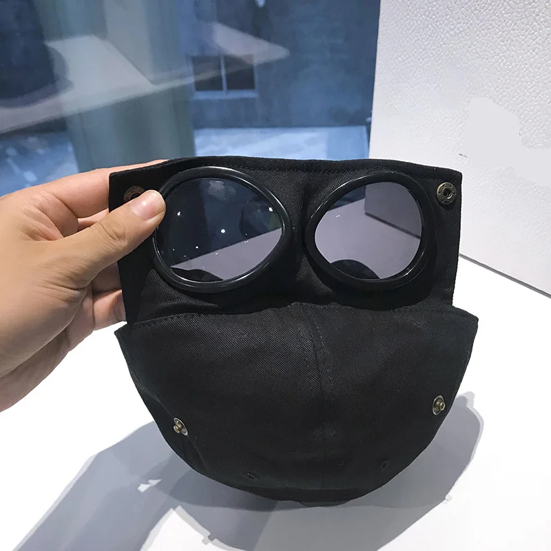 Pilot Hat Male Wearing Glasses in Reverse Duck Tongue Hat Female Street Personality Instagram Versatile Sunglasses Baseball Cap_voghion.com