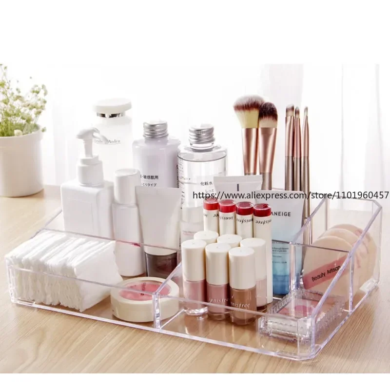 Makeup Organizer Office Organizer Box Cosmetic Plastic Storage Box Desk Bathroom Cosmetic Storage Case 2