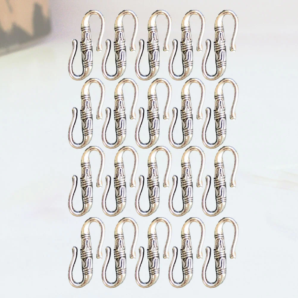 

Milisten Vintage Necklace Tibetan Antique Silver S Hook Toggle Clasps Connector Jewelry Making Metal Hooks