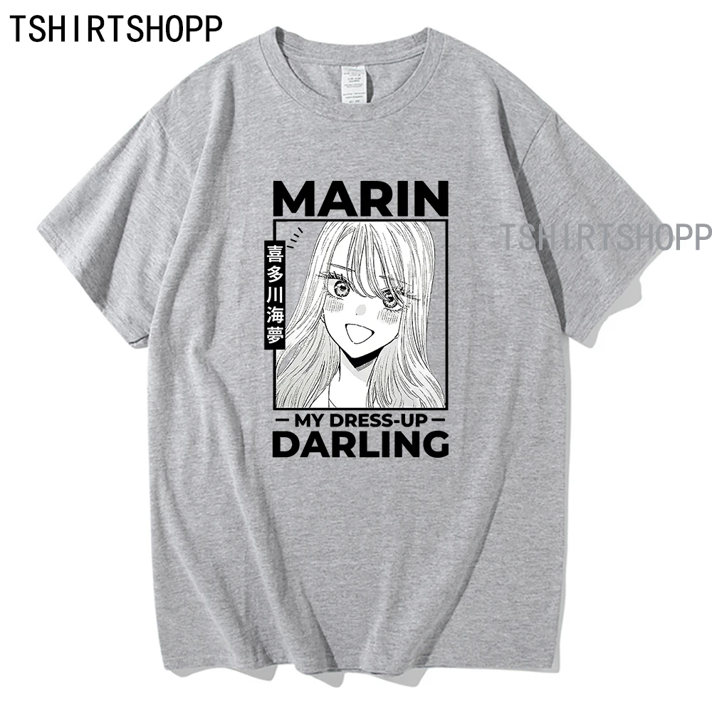 Marin Kitagawa T Shirt Men Harajuku Graphic Cotton Anime My Dress Up Darling T-Shirt Manga Sono Bisque Doll Wa Koi Wo Suru Tees