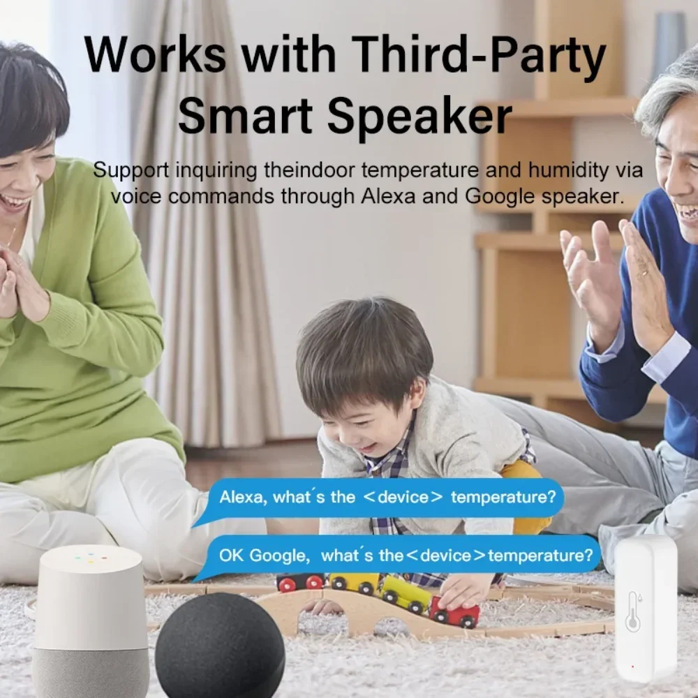 WiFi Smart Home Temperature and Humidity Sensor with App Remote Alarm