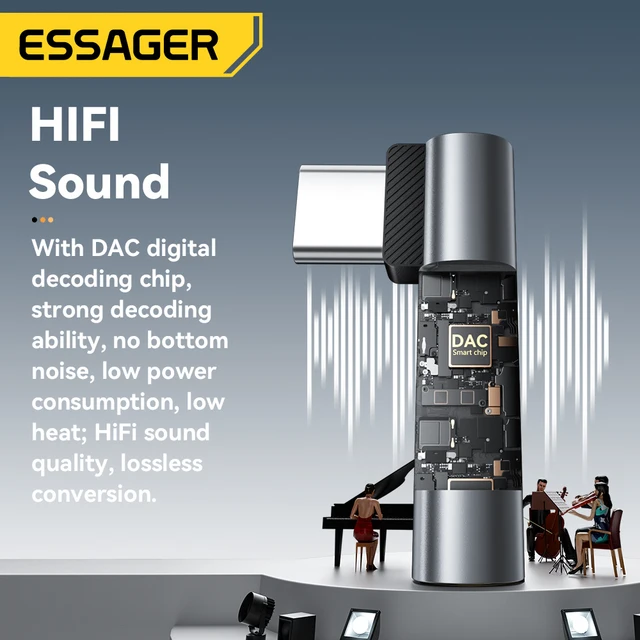 Essager L-Shaped Type-C to 3.5mm Audio Adapter 2