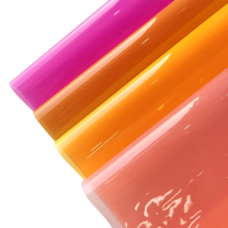 0.8MM Translucent Faux Leather Sheets PVC Vinyl Film for Packaging Decoration Bag Making Halloween DIY Craft Handmade 46x120cm