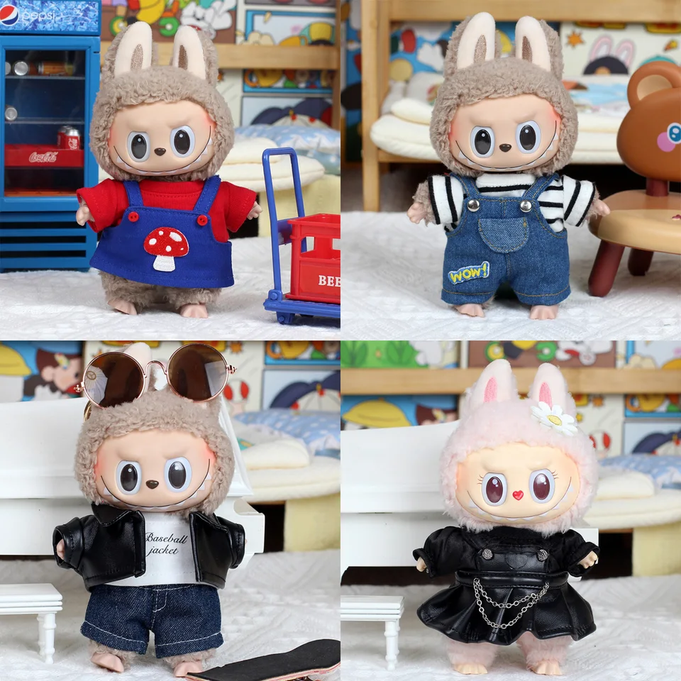 【LABUBU】パーカー服【６点セット】 For Labubu V2 V1 Clothes Outfit Accessories Exotic charm