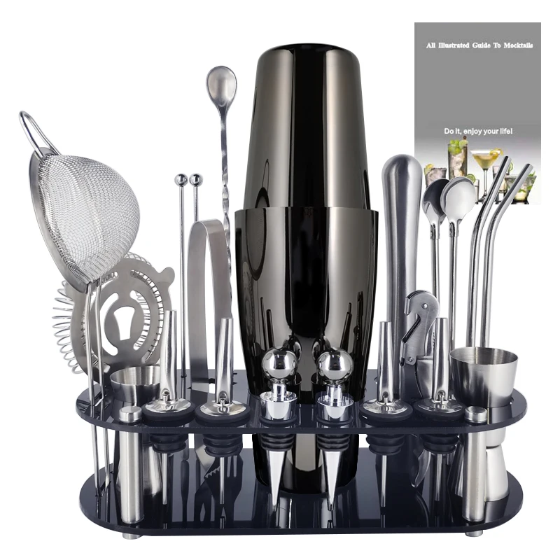 122Pcs Boston Cocktail Shaker Bar Tools Wine Mixer Set Bartender