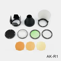 Godox AD200 V1 PRO Flash Accessory WITSTRO H200R Round Flash Head and EC-200 Extension Head AK-R1 Color temperature reflector 3