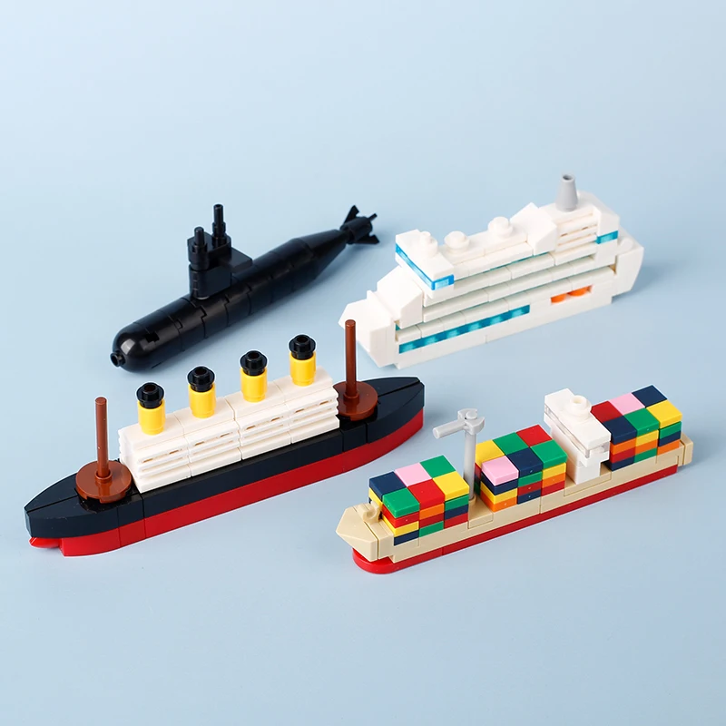 Фото Модель корабля MOC Titanic, строительные блоки, наборы Sank RMS, Круизная лодка, пароход, морская сцена, игрушки «сделай сам», подарок для детей №5