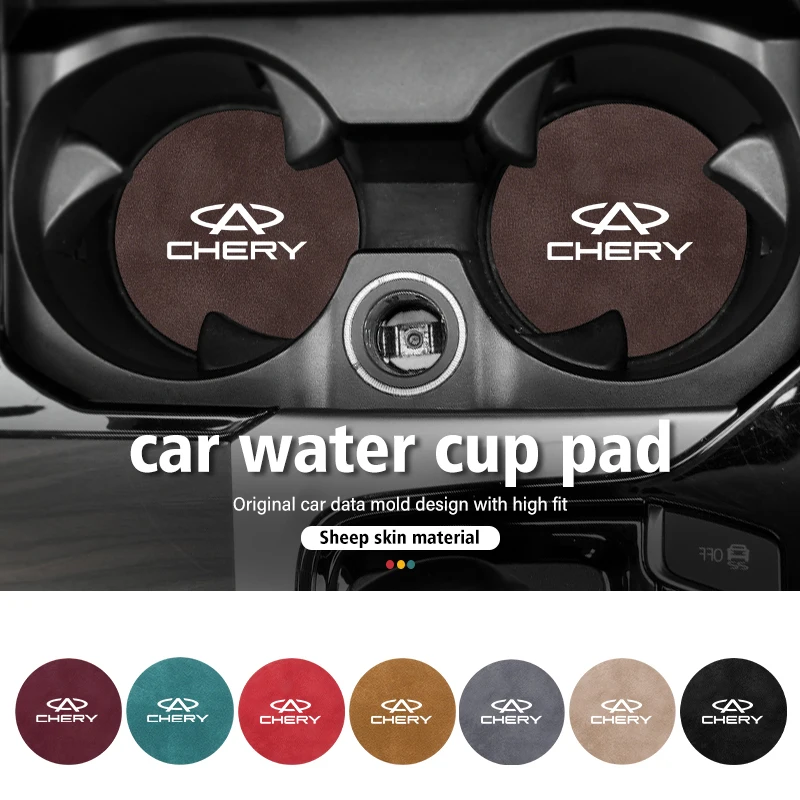2Pcs Car Coaster Water Cup Slot Antiscivolo Pad Cup Holder Mat Per Chery Eastar Cross Gx Eq7 E3 Amuleto Fora Qq Iq Fulwin