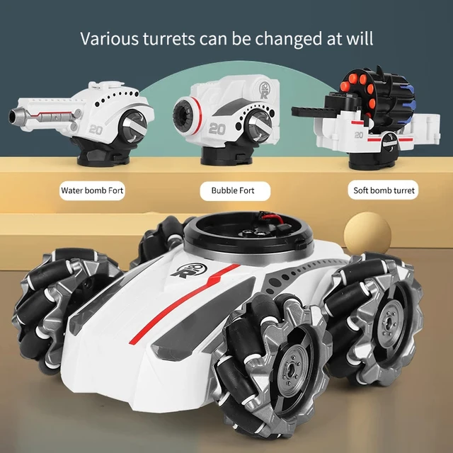 3 in1 RC Car Tank 4WD Remote Controlled Tank 2.4G Gesture RC Stunt Drift Car Water Bomb Tank Bubble Toys for Children Kid Adults 5