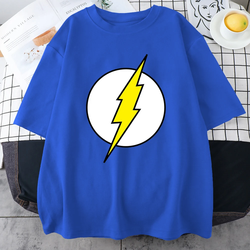 Das Big Bang Theorie T-Shirt das Lightning Print T-Shirt für Männer Baumwolle übergroße Kleidung lässige Straße Kurzarm weiche T-Shirts – Detail 7