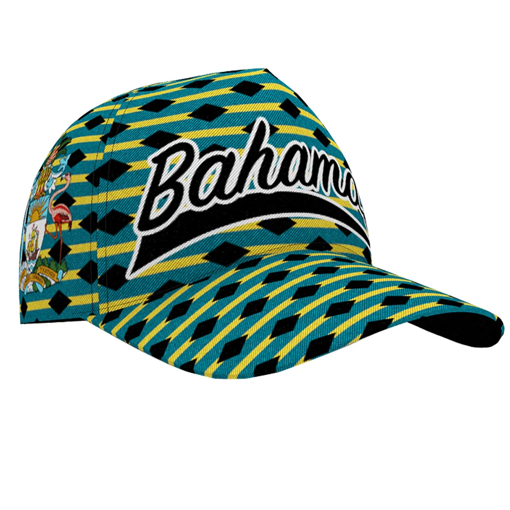 

Bahamas Baseball Cap Free Custom Made Name Number Team Logo Bhs Hat Tees Bs Country Nation Bahamian Flag Fishing DIY Headgear