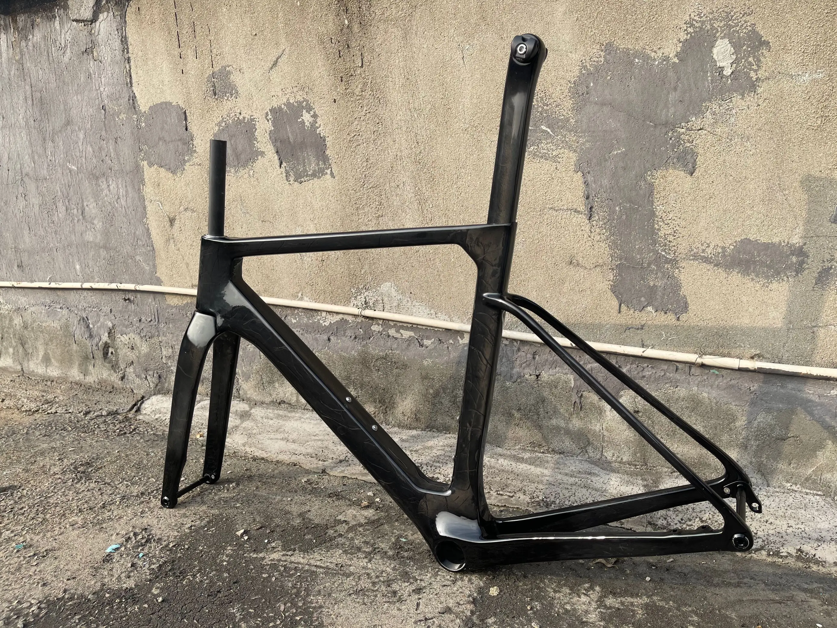 Model T47 Ostro Vam Full Black Glossy Frameset Carbon Bike Road Frame with Fork Seatpost Clamp Headset With 32C Disc Brake