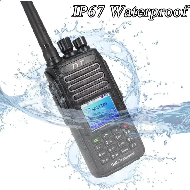 TYT MD-UV390 Plus Walkie Talkie 5W/10W GPS DMR Digital AES256 Encryption Optional IP67 Waterproof VHF UHF 3000 LCD MDUV390 Radio 6