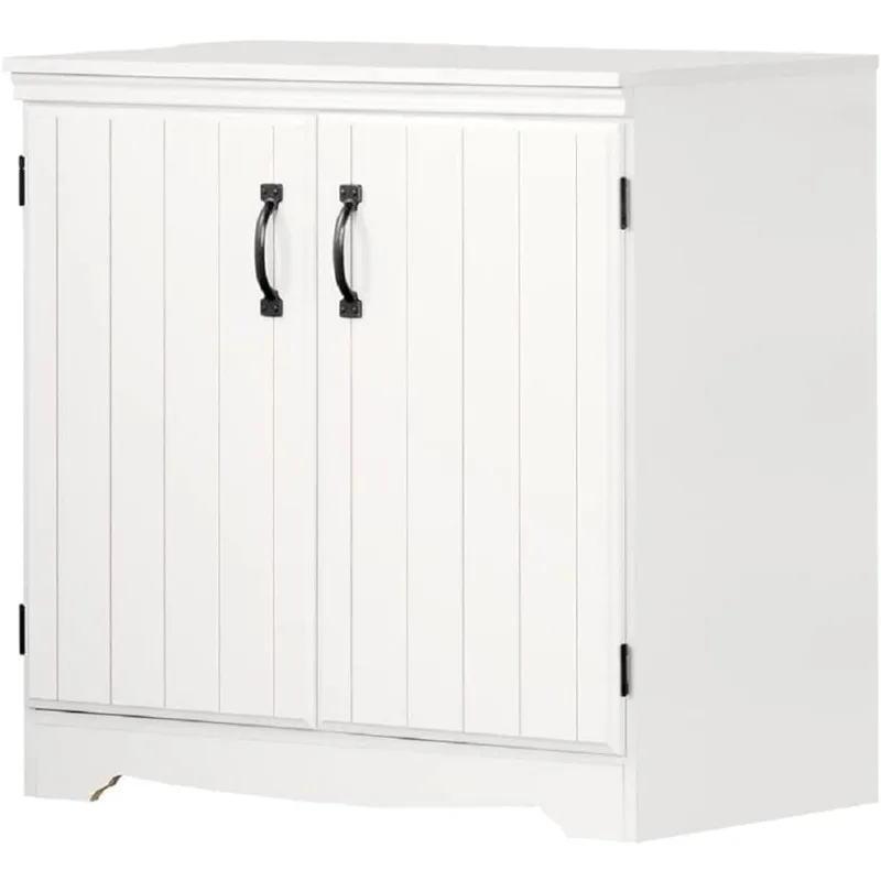 

South Shore Farnel 2-Door Storage Cabinet-Pure White, Tall with 4