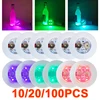 10-100PCS LED Flash Coaster Lights Battery Powered Luminous Bottle Stickers Wine Cup Mats Lamp Ktv Bar Party Drink Cups Decor 1