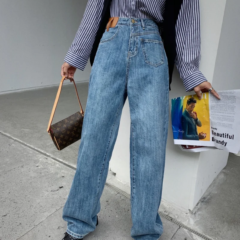 2024 Fashion Wide y2k Leg Pants Women's Jeans Women's Autumn and Winter New Casual Loose Korean Style High Waist Ladies