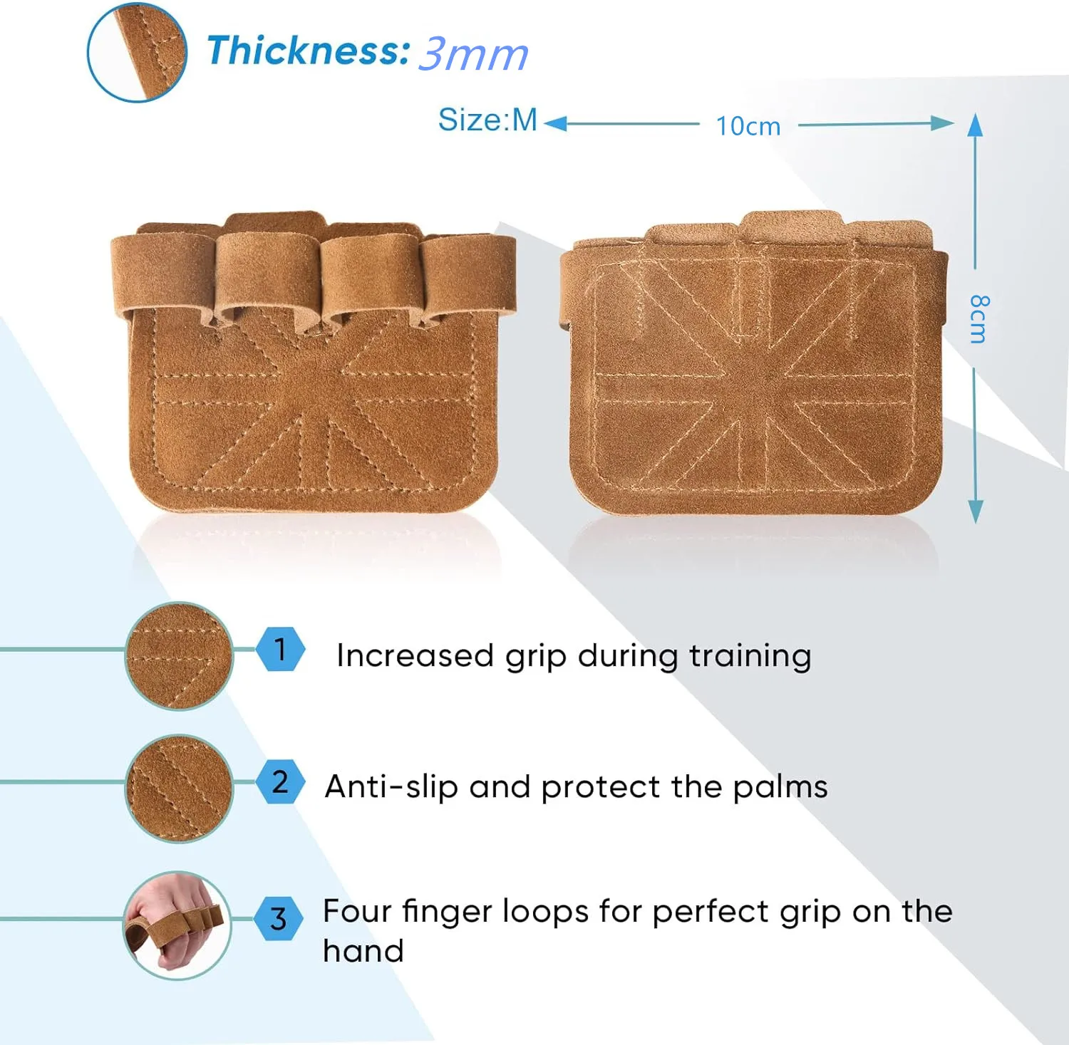 Weightlifting Gloves Cowhide Gym Gloves Grips Anti-Skid Weight Power Belt Lifting Pads Deadlift Belt Workout Crossfit Fitness Gloves Palm Protection