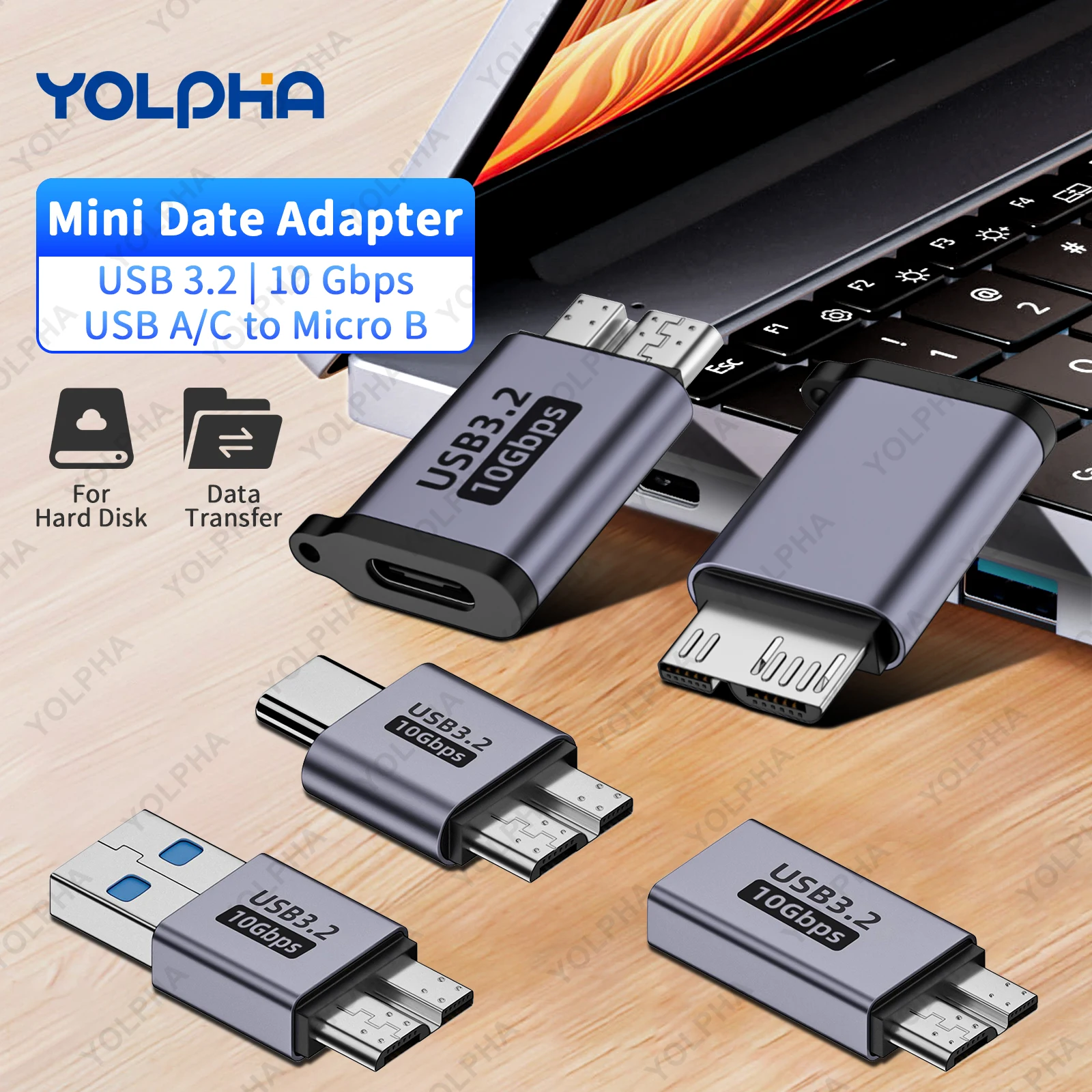 High-Speed USB A to Micro B Extender Adapter