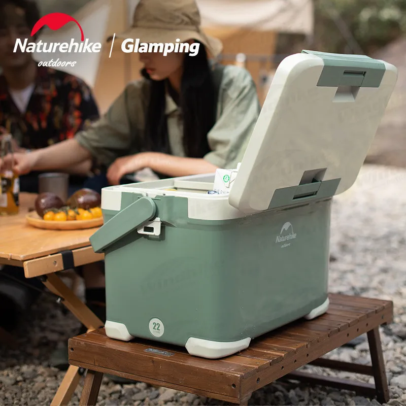 Naturehike Camping Cooler Box 22/30L18-36H Food Fruit Cold Ice Bucket Fridge Large Capacity Picnic Outdoor PP Portable Incubator