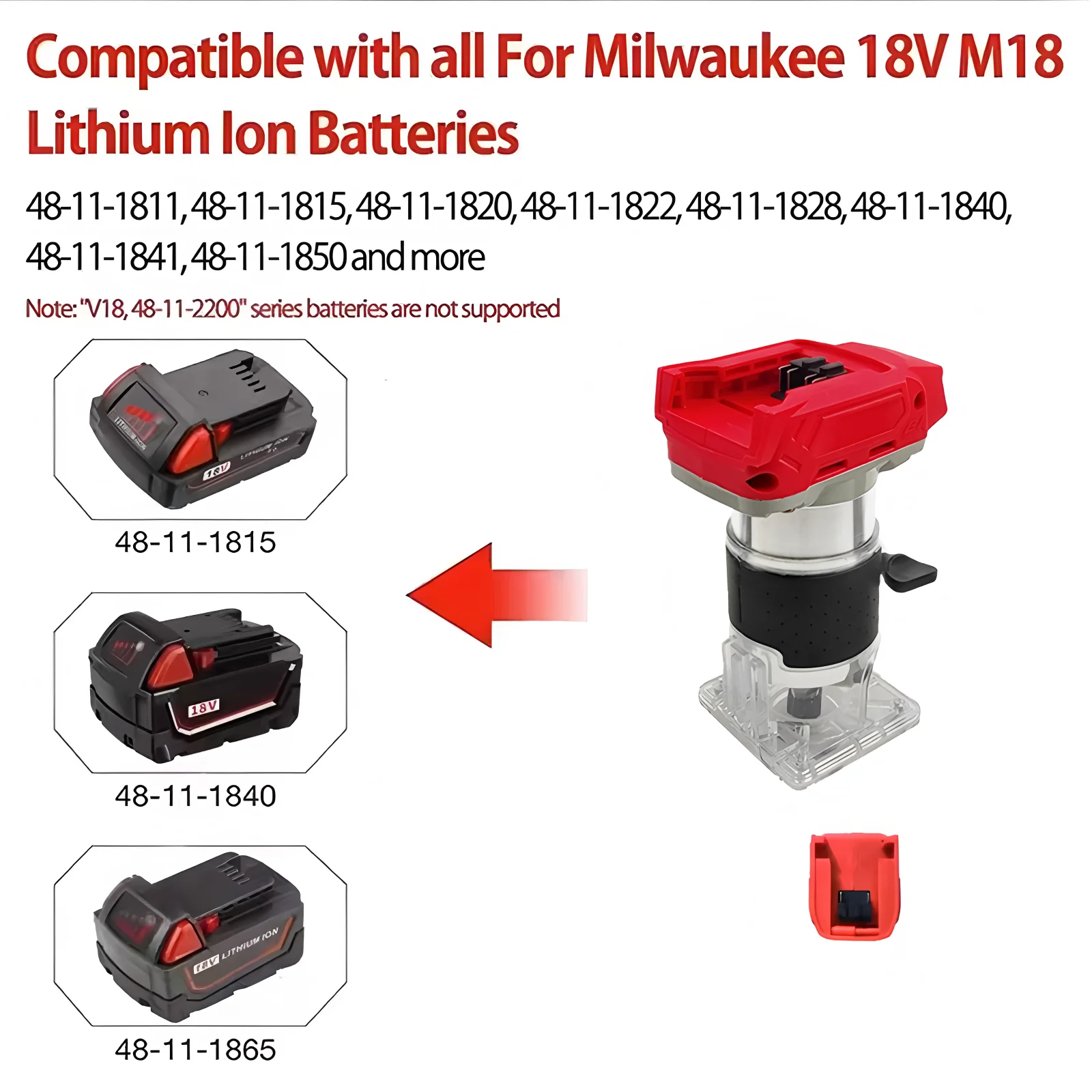 Fit Milwaukee 18V Battery Cordless Brushless Electric Trimmer Wood Trimming Machine Wood Router Milling Engraving Power Tools