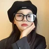 Korean Classic Premium Feel Black Berets Spring Autumn Thin Solid Color INS Trendy Versatile Painter Hat Simple Caps for Women 4