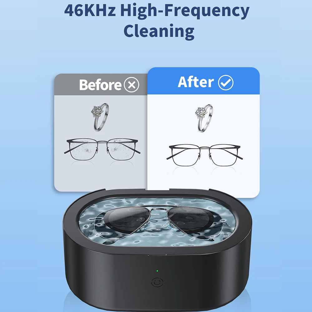 KUNPHY 600ml Ultrasonic Cleaner Wave Cleaning Jewellery Polishing Machine For Glasses Watches Razors Denture Ultrasound Sonic 5