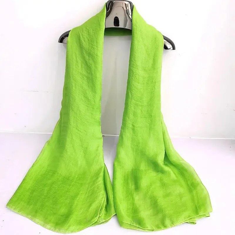 Elegant Red Silk Chiffon Scarf - Women's Fashionable Spring Autumn Shawl