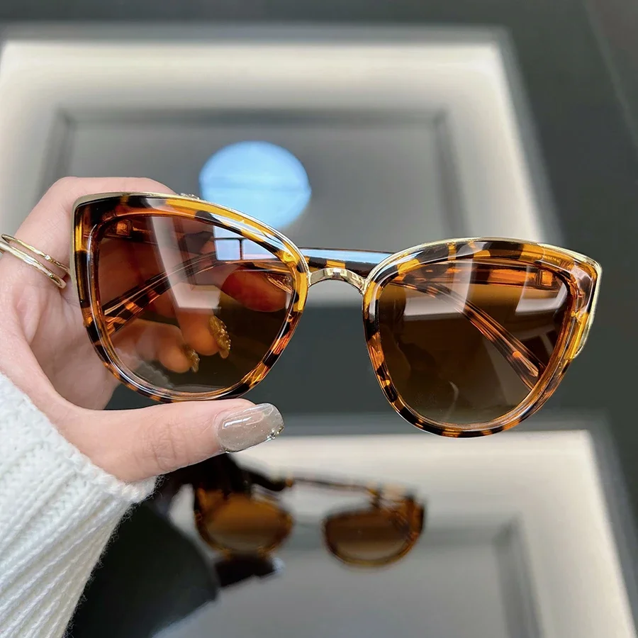 Unisex Vintage Punk Shades Cat Eye Sunglasses Front View
