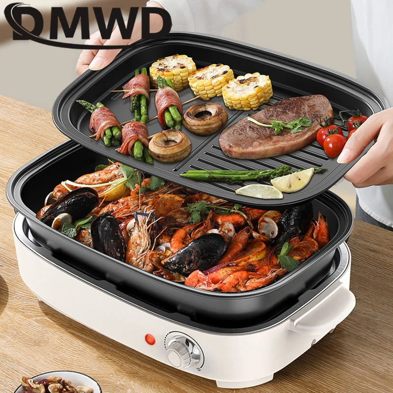 DMWD Electric Crepe Maker Pie Pancake Baking Machine Non-stick Egg Cooker Stove Steak Eggs Omelet Frying Pan Breakfast Grill EU 2