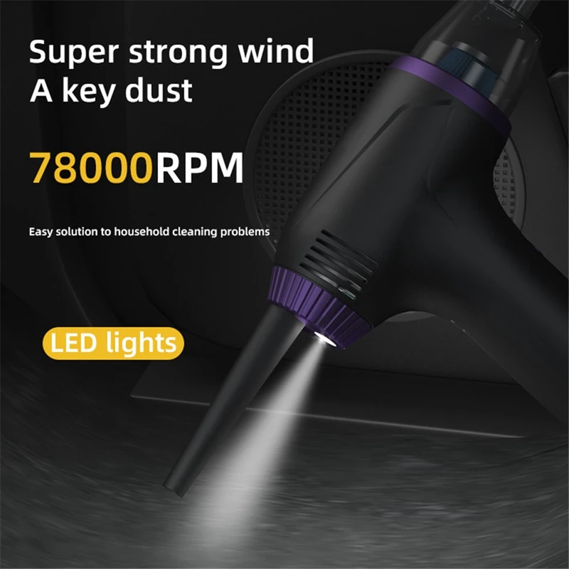 78000RPM Wireless Air Duster 2 In 1 Vacuum Cleaner Handheld Dust Blower Compressed For PC Camera Home Cleaning