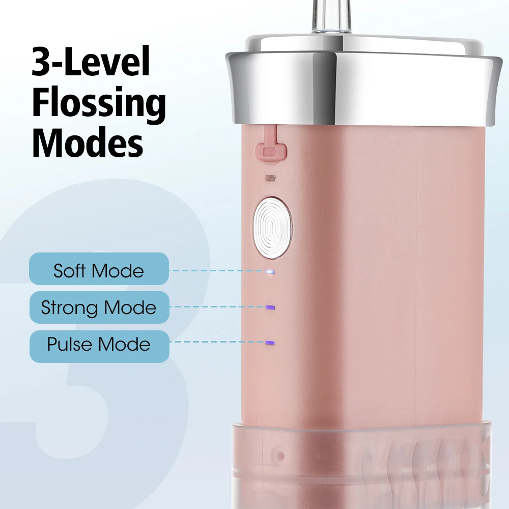 Portable Oral Irrigator Water Dental Flosser for Teeth Cleaning 3 Modes Rechargeable Water Teeth Cleaning Cordless Dental